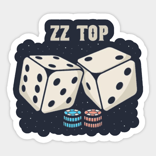 ZZ top Dice Sticker by Hsamal Gibran